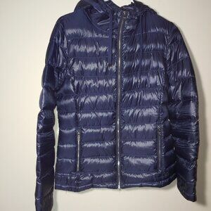 Andrew Marc Packable Lightweight Premium Down Puffer Jacket Blue Size S